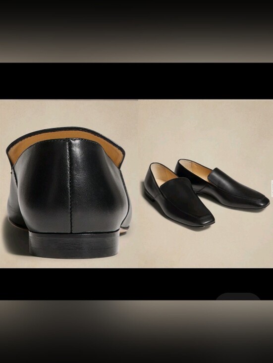 Banana Republic Shoes - Italian Calfskin Black Leather Slip-On Loafers Banana Republic Size 10